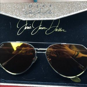 DIFF Jessie James gold aviator sunglasses